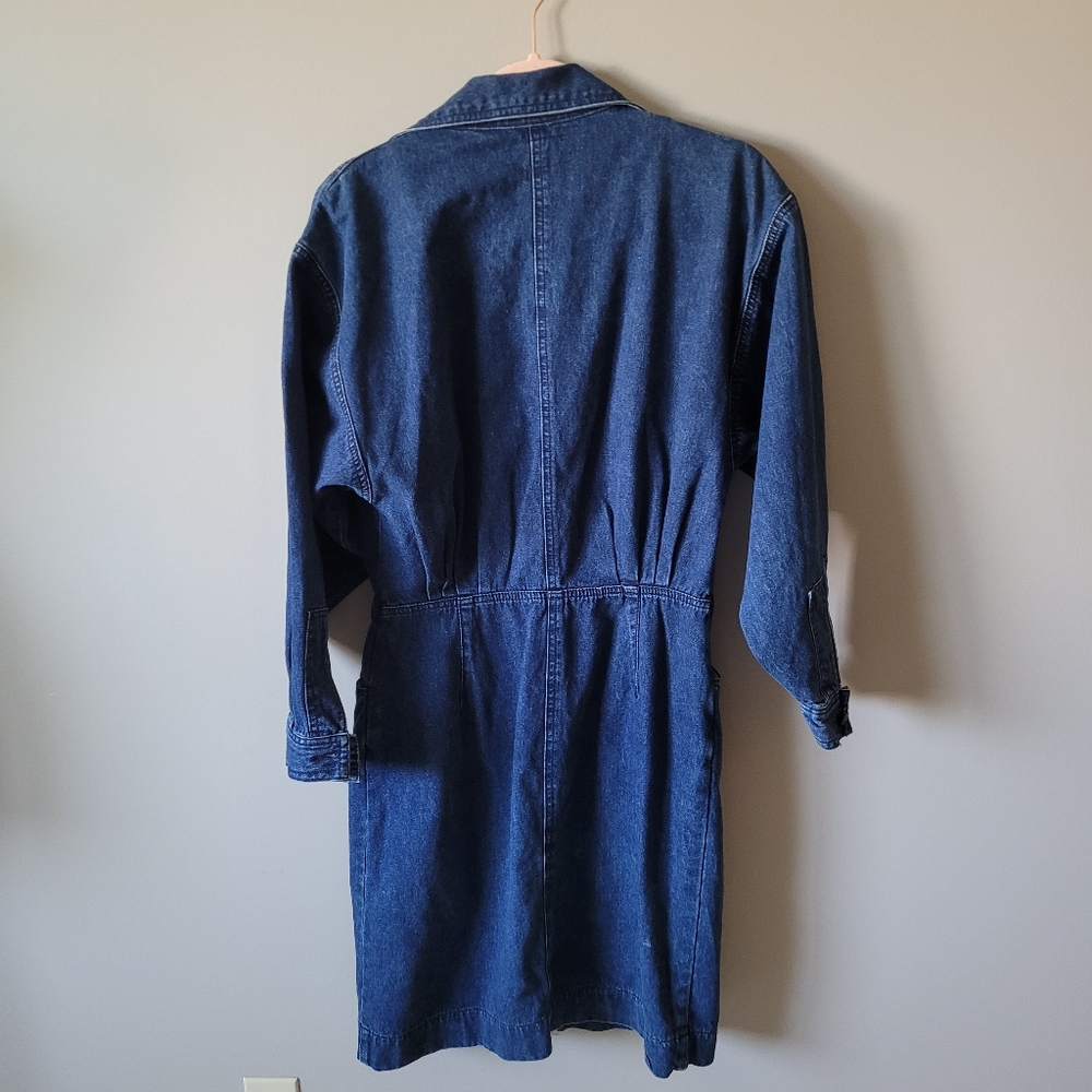 1980s denim zip front dress - Picture 4 of 9